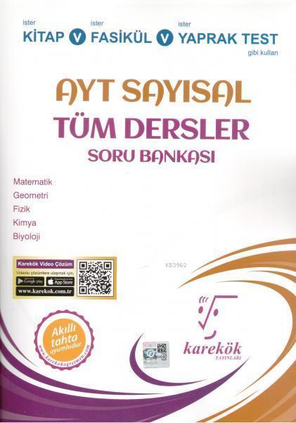 Karekök Yayınları AYT Sayısal Tüm Dersler Soru Bankası Karekök 