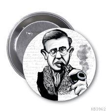 Jean-Paul Sartre Karikatür Rozet
