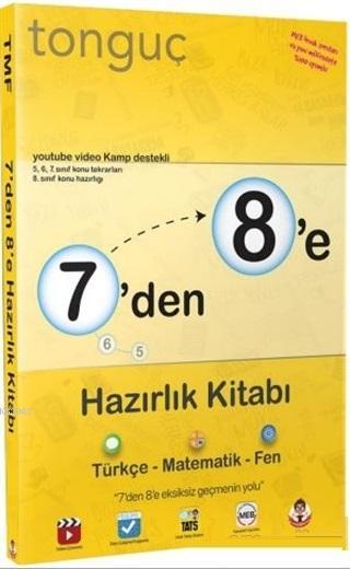 Tonguç Yayınları 7 den 8 e Türkçe Matematik Fen Bilimleri Hazırlık Kitabı Tonguç 