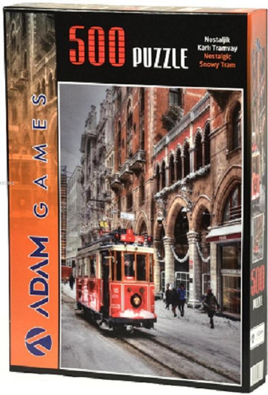 Adam Games Nostaljik Karlı Tramvay 500 Parça Puzzle 48x68