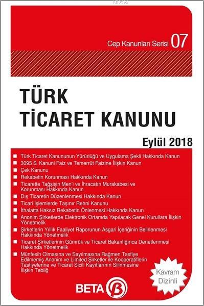 Türk Ticaret Kanunu (Eylül 2018); (Cep Boy)