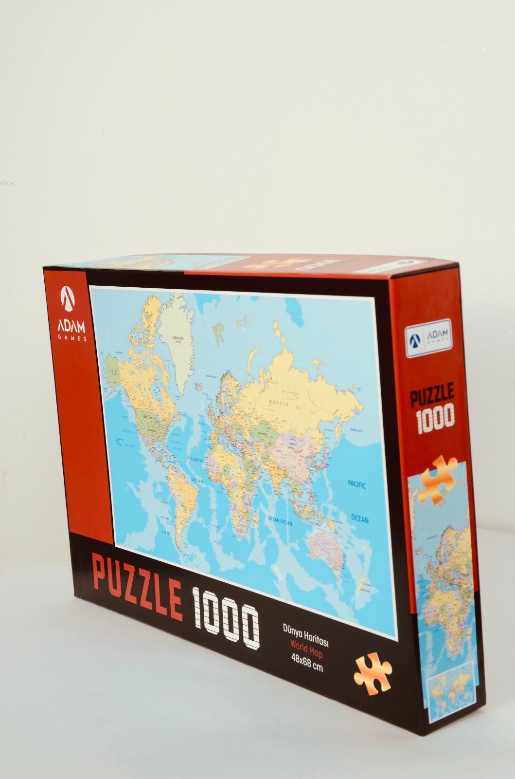 Adam Games Dünya Haritası 1000 Parça Puzzle 48x68