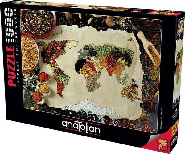 Anatolian Puzzle Baharatlı Dünya Haritası 1000 Parça 1045