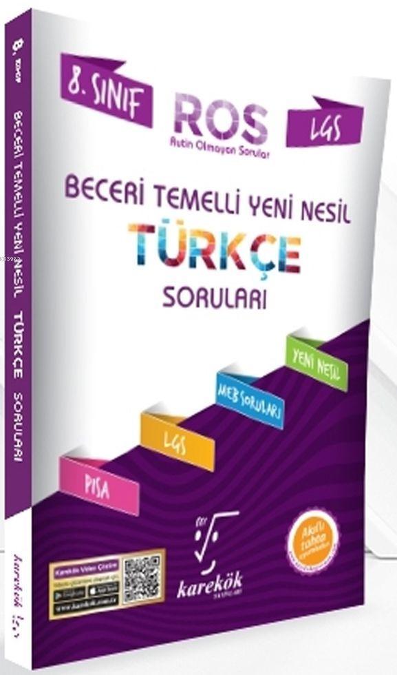 Karekök Yayınları 8. Sınıf LGS Türkçe ROS Beceri Temelli Yeni Nesil Soru Bankası Karekök 