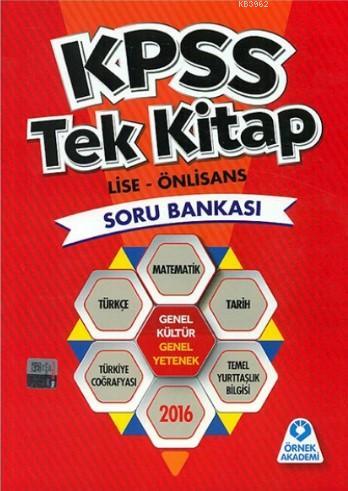 2016 KPSS Tek Kitap Soru Bankası; Lise - Ön Lisans