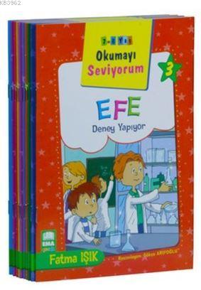 Okumayı Seviyorum Seti (10 Kitap Takım - Küçük Boy); 1. ve 2. Sınıflar İçin Eğik Yazılı