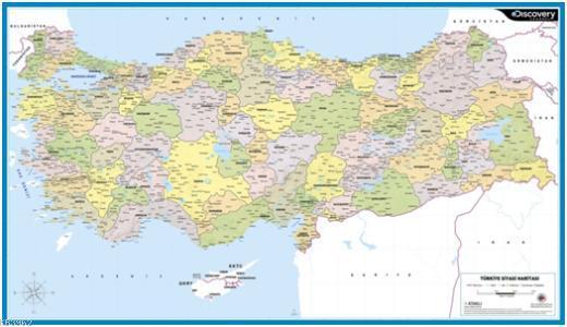 Discovery Channel Duvar Haritaları; Türkiye Siyasi