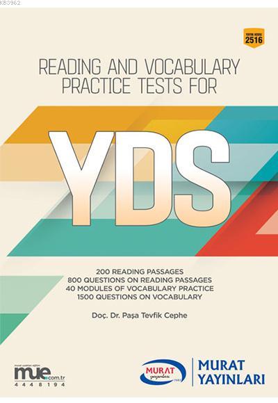 Murat Yayınları Reading and Vocabulary Practice Tests for YDS Kod 2516 Murat 