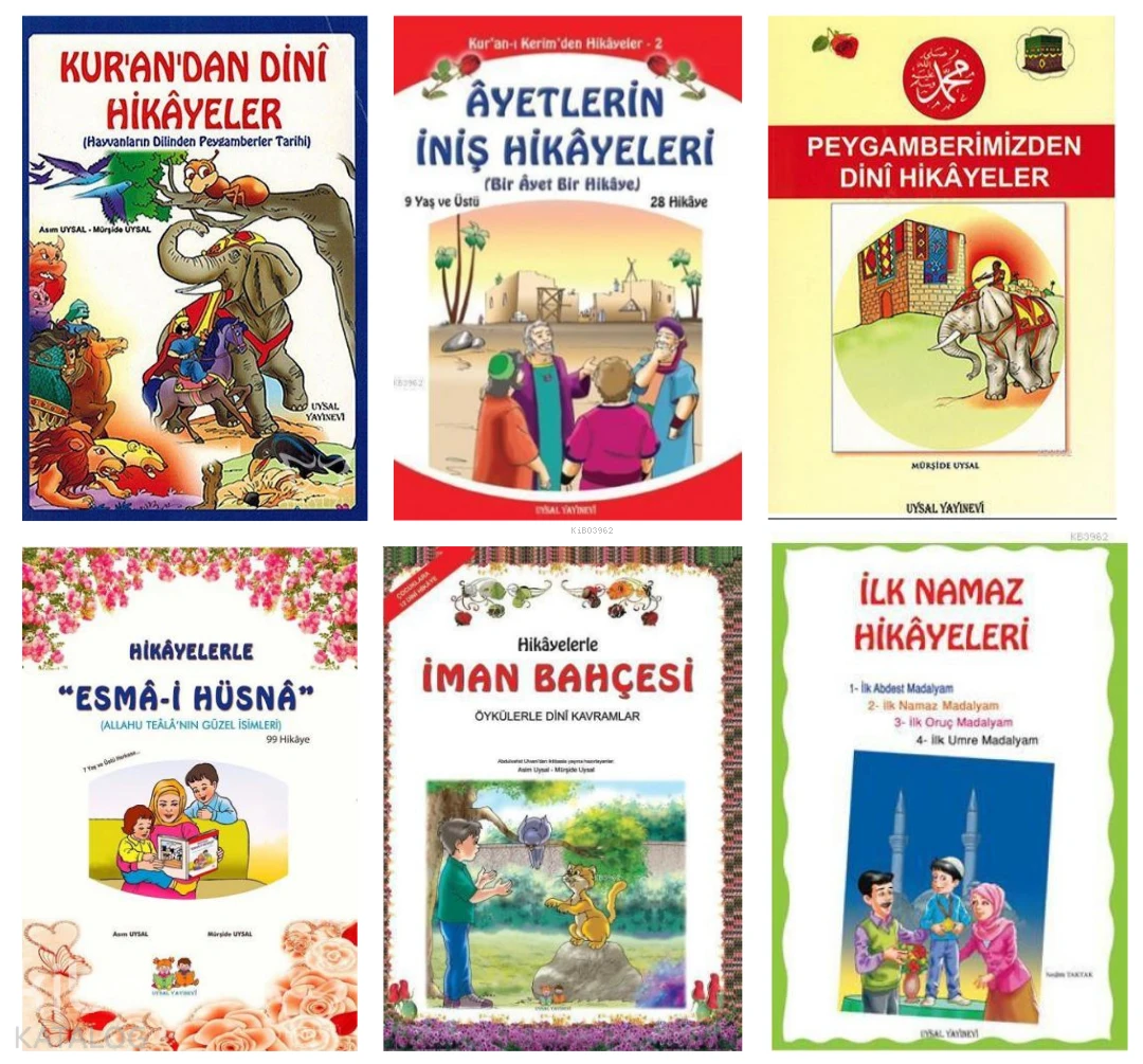  Çocuklar İçin Dini Hikayeler Seti (6 Kitap) | Asım Uysal | Mürşide Uysal | Süleyman Güneş | Uysal Yayınevi | 9780618221448 | 