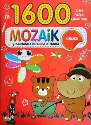  Mozaik Çıkartmalı Boyama Kitabı Kırmızı 1600den Fazla Çıkartma | Kolektif | 06 Yaş Yayınları | 9786256650992 | 
