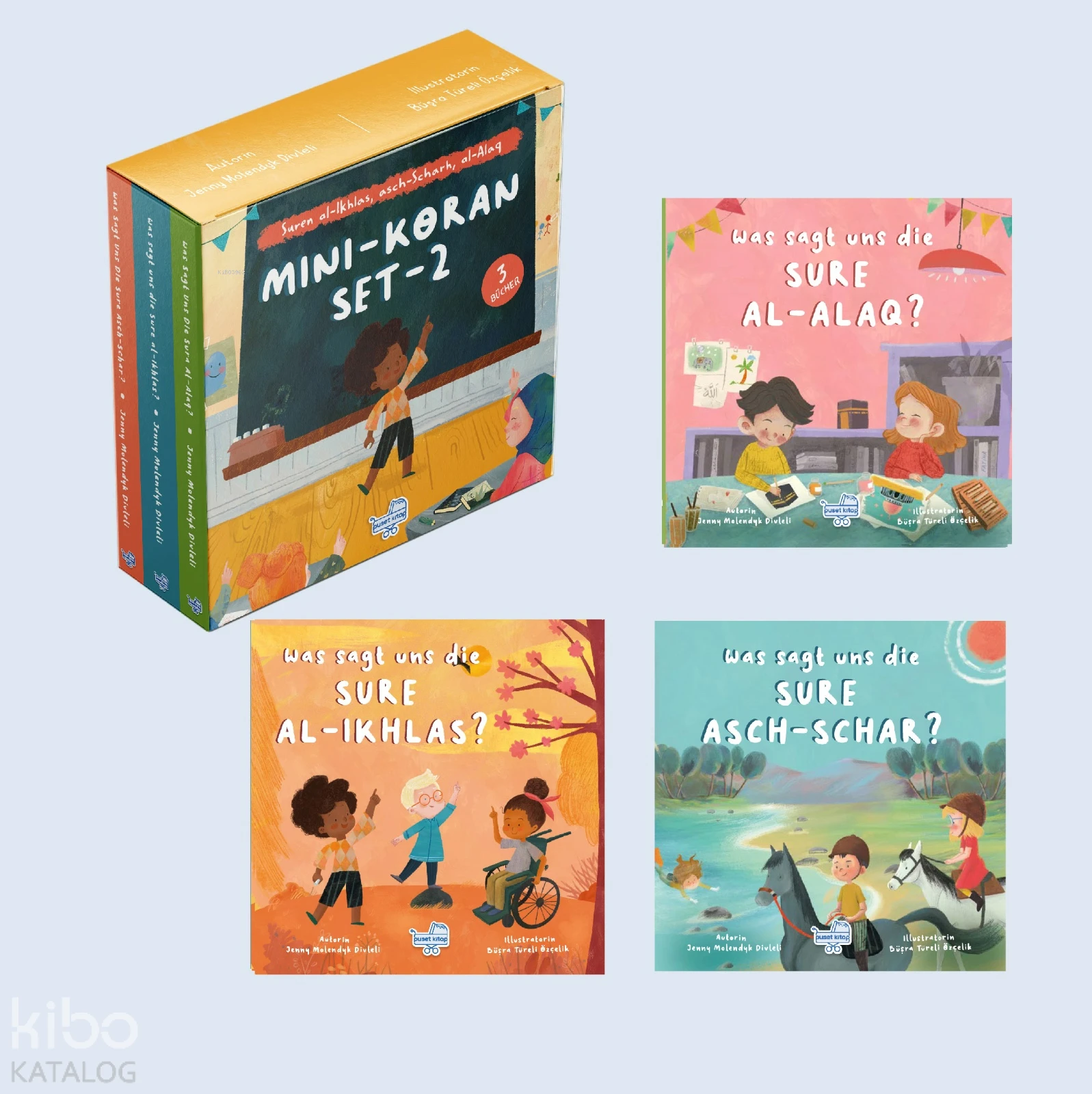  Mini Koran Set 2 Almanca Mini Meal Seti 2 (3 Kitap) | Büşra Türeli Özçelik | Jenny Molendyk Divleli | Puset Kitap | 9786255556127 | 