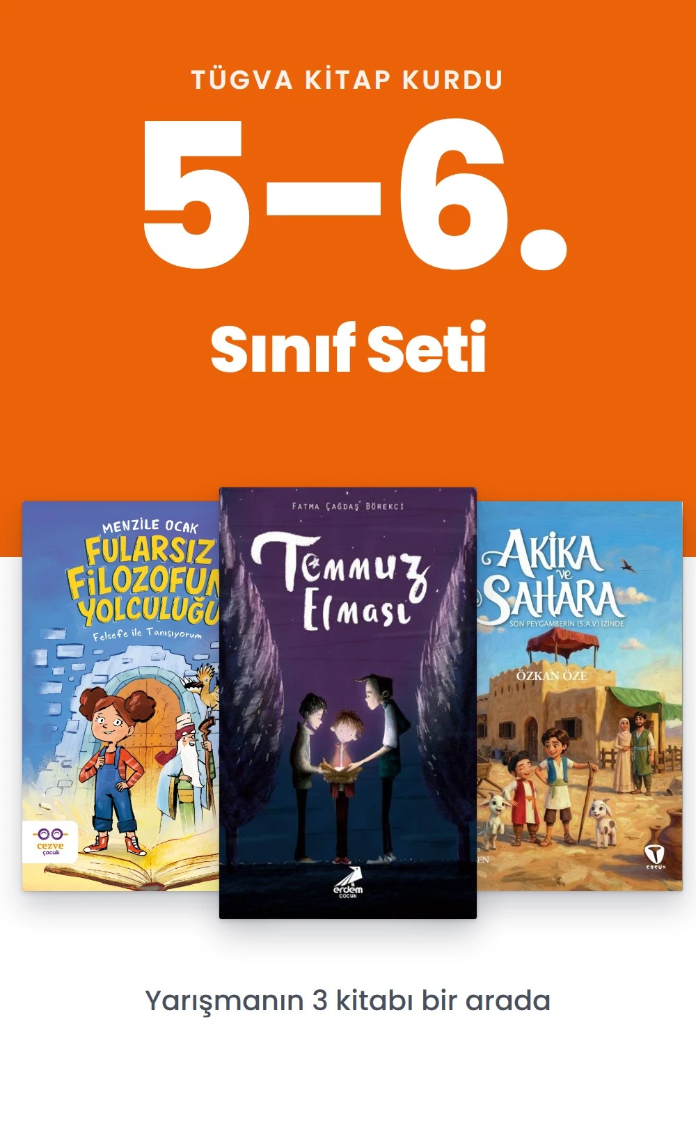  TÜGVA Kitap Kurdu 56 Sınıf Seti (3 Kitap) | Kitap Setleri | 2926102600567 | TKK 2026 56 | 