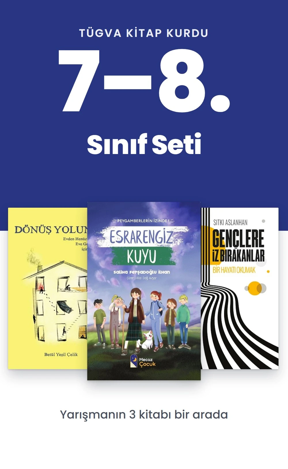  TÜGVA Kitap Kurdu 78 Sınıf Seti (3 Kitap) | Kitap Setleri | 2926102600789 | TKK 2026 78 | 