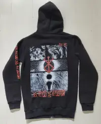 Berserk - Sweatshirt Fermuarlı - Siyah