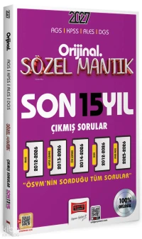  Yargı Yayınları 2027 KPSS AGS ALES DGS Orijinal Sözel Mantık Son 15 Yıl Çıkmış Sorular | Yargı Yayınları 2027 KPSS AGS ALES DGS Orijinal Sözel Mantık Son 15 Yıl Çıkmış Sorular | Kolektif | Yargı Yayınevi | 9786255458193 