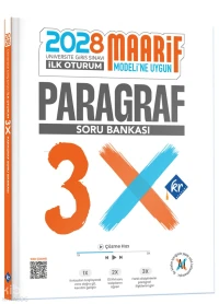  KR Akademi 2028 Maarif Modeli Üniversite Giriş Sınavı İlk Oturum 3X Paragraf Soru Bankası | KR Akademi 2028 Maarif Modeli Üniversite Giriş Sınavı İlk Oturum 3X Paragraf Soru Bankası | Kolektif | KR Akademi | 9786258580570 