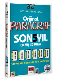  Yargı Yayınları 2027 KPSS AGS ALES DGS Orijinal Paragraf Son 5 Yıl Çıkmış Sorular | Yargı Yayınları 2027 KPSS AGS ALES DGS Orijinal Paragraf Son 5 Yıl Çıkmış Sorular | Kolektif | Yargı Yayınevi | 9786255458148 