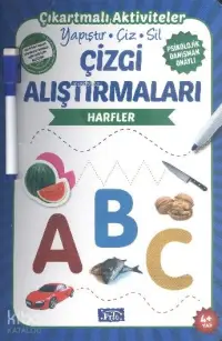 Çizgi Alıştırmaları - Harfler; Yapıştır - Çiz - Sil