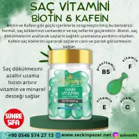 Saç Vitamini Biotin Caffeine Zinc 15ml 30 Kapsül