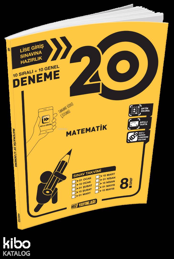 Hız Yayınları 8. Sınıf LGS Matematik 20 Deneme Hız 