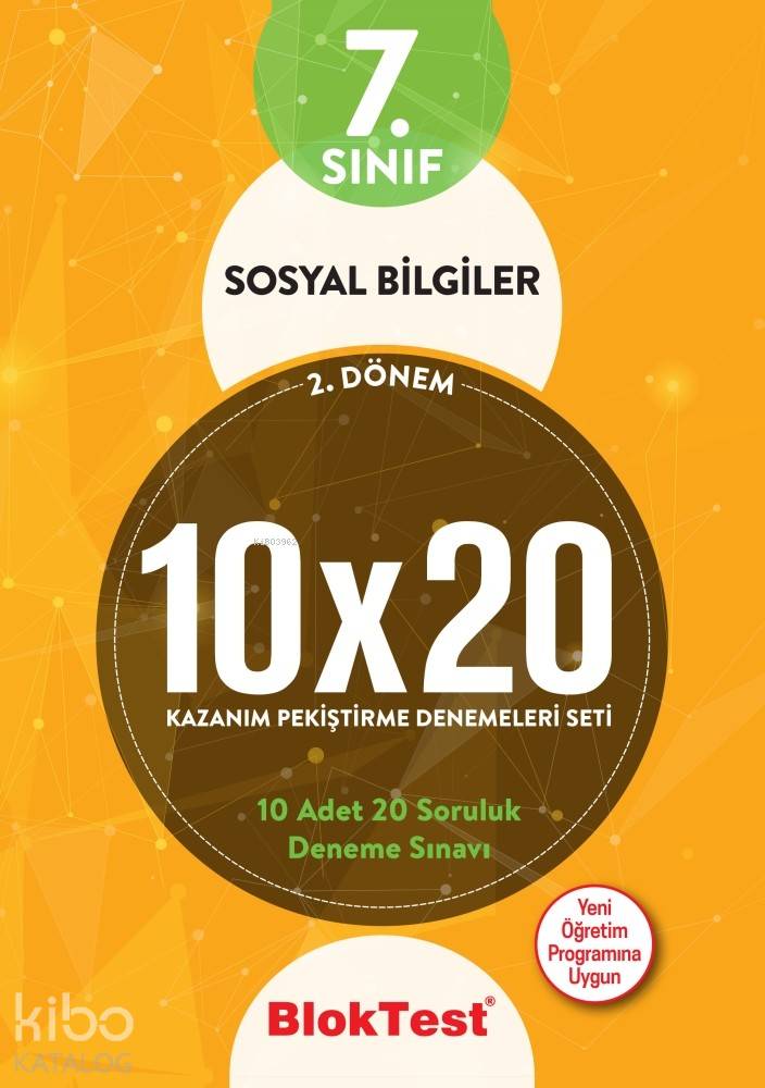BlokTest Yayınları 7. Sınıf 2. Dönem Sosyal Bilgiler 10x20 Kazanım Pekiştirme Denemeleri BlokTest 