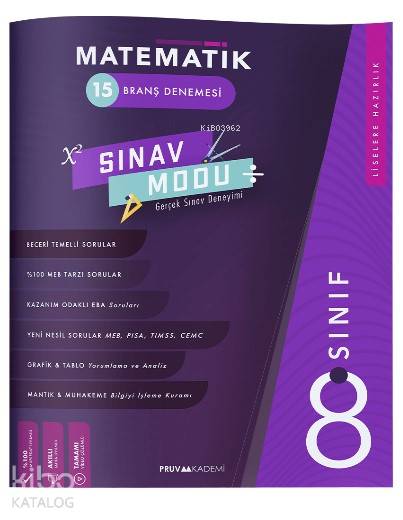 Pruva 8.Sınıf LGS Matematik 15 Branş Denemesi 2021