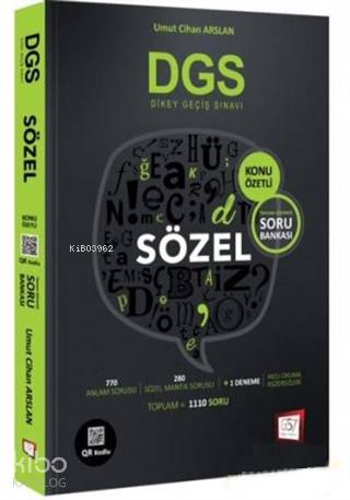2018 DGS Sözel Konu Özetli Soru Bankası; 1110 Soru