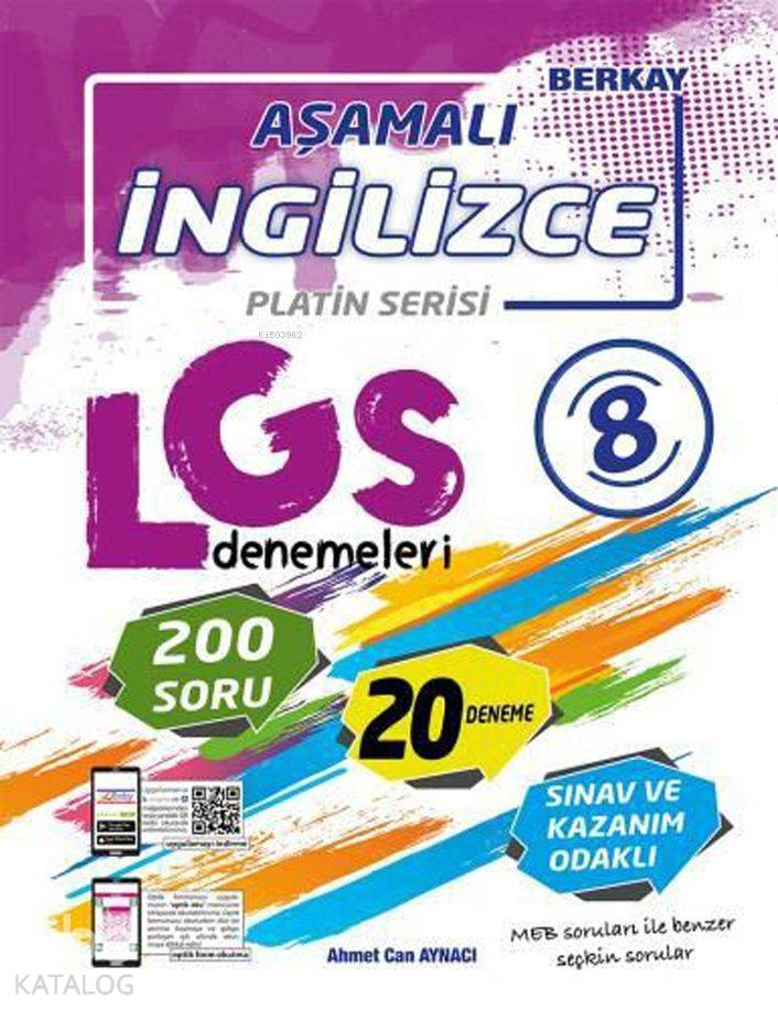 Berkay Yayınları 8. Sınıf LGS İngilizce Aşamalı 20 Deneme Berkay 