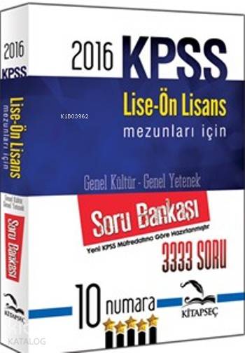 Kpss Lise Önlisans 3333 Soru Bankası