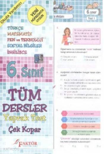 6. Sınıf Tüm Dersler Yaprak Testler