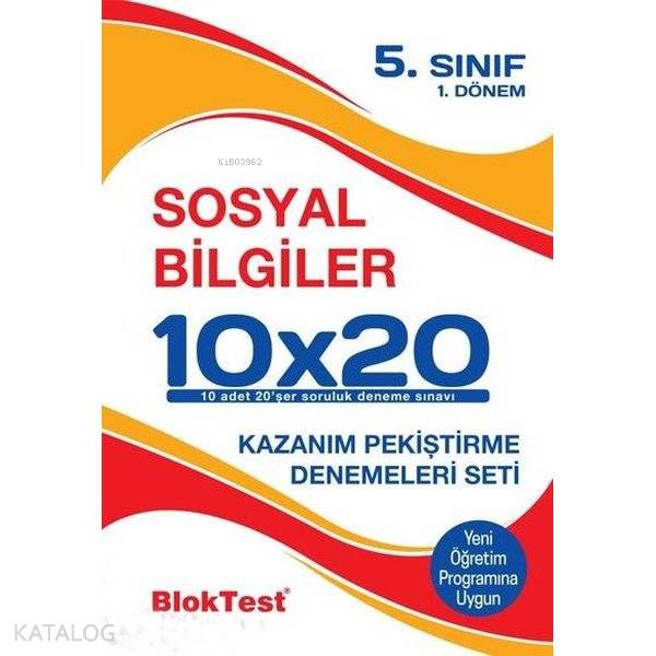 5.Sınıf Bloktest Sosyal Bil. 10x20 Kazanım Denemeleri 1. Dönem