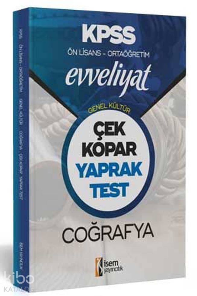 İsem Yayınları KPSS Ön Lisans Ortaöğretim Coğrafya Evveliyat Yaprak Test