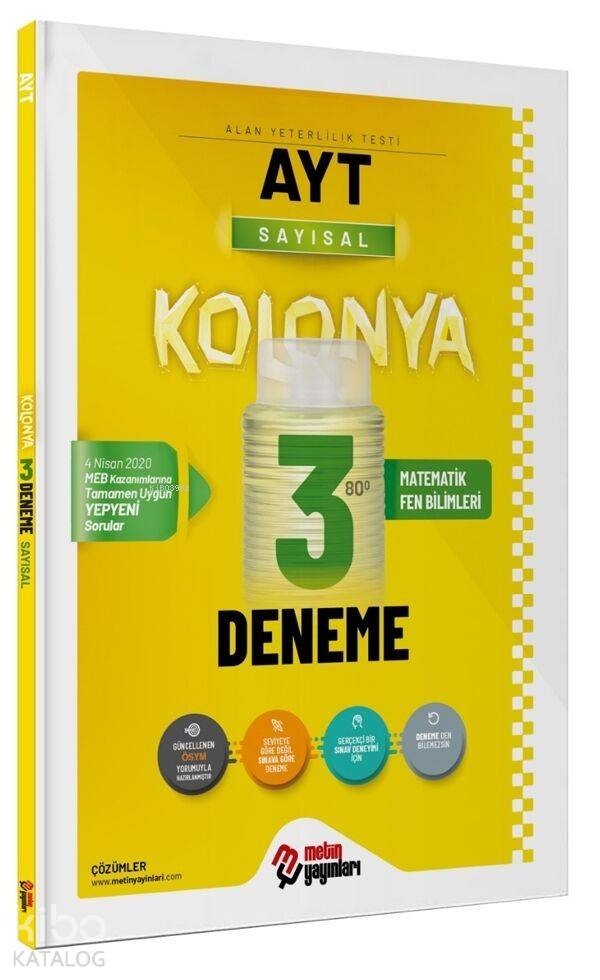 Metin Yayınları AYT Sayısal Kolonya 3 Deneme 2020 Özel Metin 