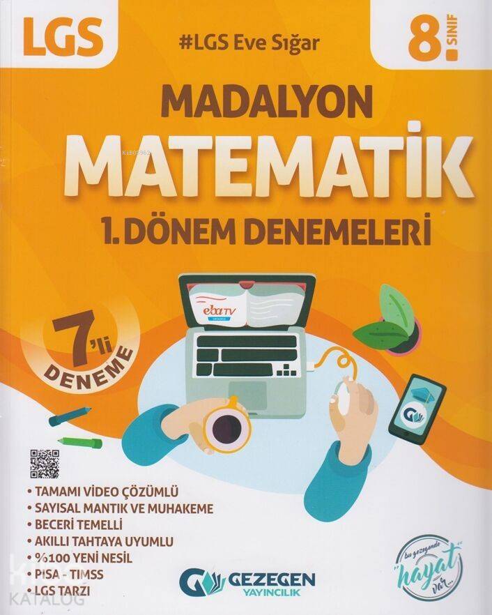 Gezegen Yayınları 8. Sınıf 1. Dönem LGS Matematik 7 li Madalyon Denemeleri Gezegen 