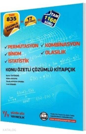 Yüzde Yüz Yayınları Permütasyon Kombinasyon Binom Olasılık İstatistik Konu Özetli Çözümlü Kitapçık Yüzde Yüz 