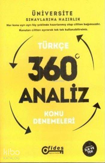 Fides Yayınları Üniversite Sınavlarına Hazırlık Türkçe 360 Derece Analiz Konu Denemeleri Fides 