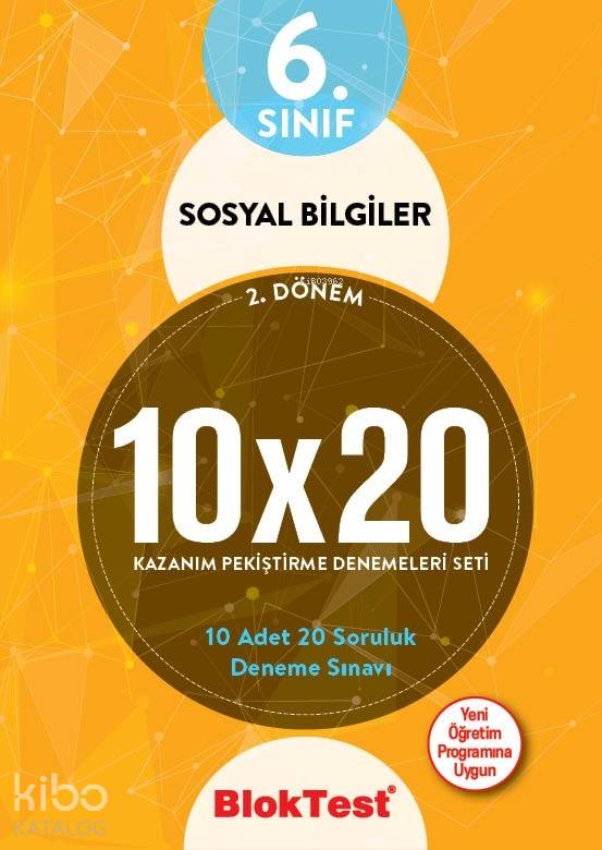 BlokTest Yayınları 6. Sınıf 2. Dönem Sosyal Bilgiler 10x20 Kazanım Pekiştirme Denemeleri BlokTest 