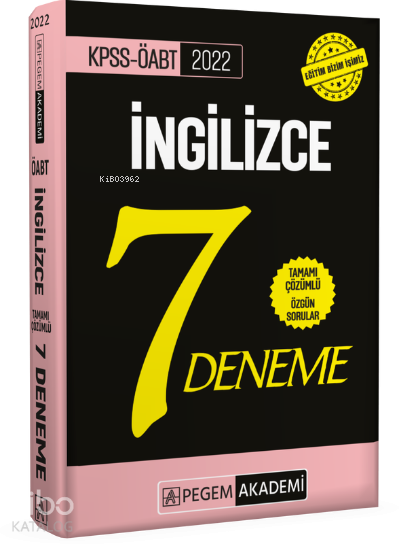 2022 KPSS ÖABT İngilizce Tamamı Çözümlü 7 Deneme