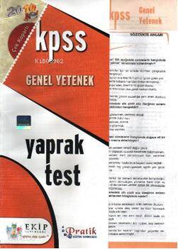 KPSS Genel Kültür; Yaprak Test