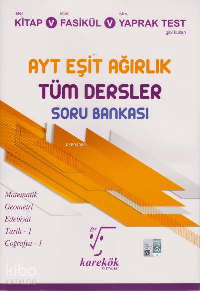 AYT Eşit Ağırlık Tüm Dersler Soru Bankası