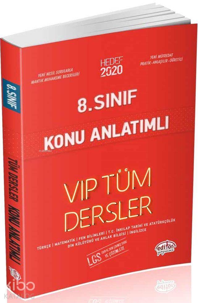 Editör Yayınları 8. Sınıf LGS VIP Tüm Dersler Konu Anlatımlı Editör 