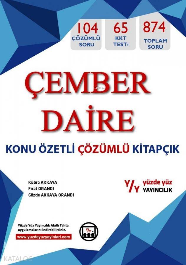 Yüzde Yüz Yayınları Çember Daire Konu Özetli Çözümlü Kitapçık Yüzde Yüz 