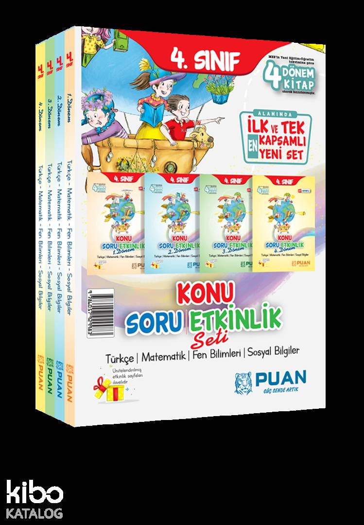 Puan Yayınları 4. Sınıf Konu Soru Etkinlik Seti 4 Kitap Puan 