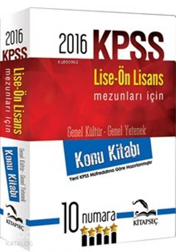 Kpss Lise Önlisans 10 Numara Konu Kitabı