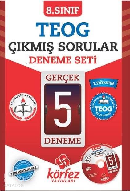 8. Sınıf Çıkmış Sorular (TEOG) 5' Li Deneme Seti; 1.Dönem (1. ve 2. Grup), Çözüm DVD'li