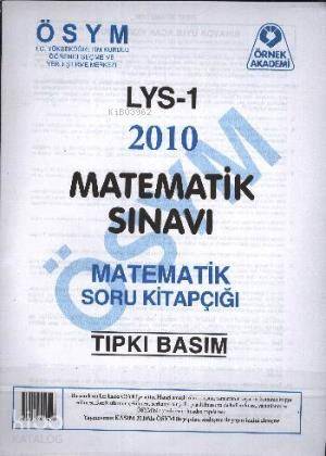LYS-1 2010 Matematik Sınavı; Matematik-Geometri Soru Kitapçığı