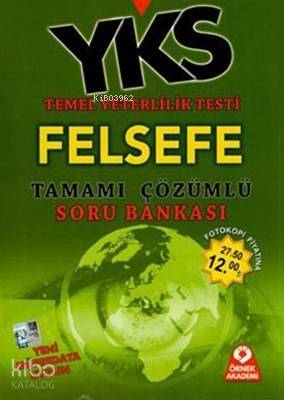 YKS-TYT Felsefe Tamamı Çözümlü Soru Bankası