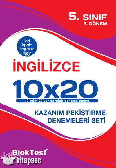 5.Sınıf Bloktest İngilizce 10x20 Kazanım Denemeleri 2. Dönem