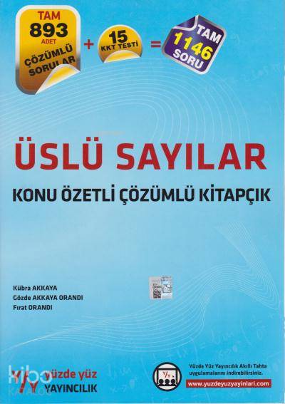 Yüzde Yüz Yayınları Üslü Sayılar Konu Özetli Çözümlü Kitapçık Yüzde Yüz 
