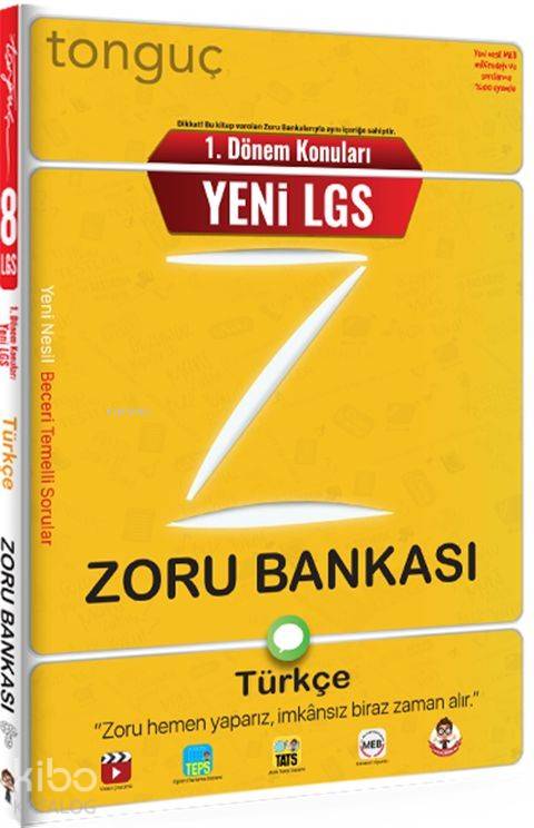 Tonguç Yayınları 8. Sınıf 1. Dönem Konuları LGS Türkçe Zoru Bankası Tonguç 